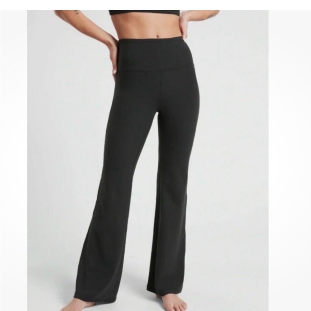 Athleta Elation High-Waisted Black Flare Yoga Pants